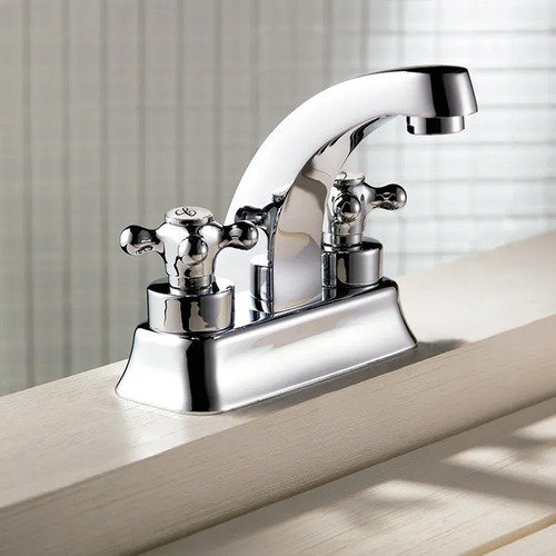 Mezcladora De Baño Helvex Acaya Hm-22 Color Plateada Y Acabado Cromo