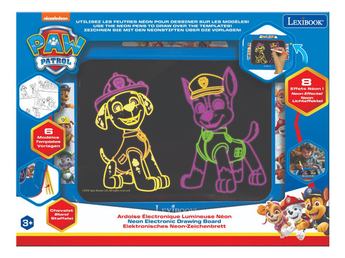 Paw Patrol Tablero Luminiscente Con Plumas Y Plantillas