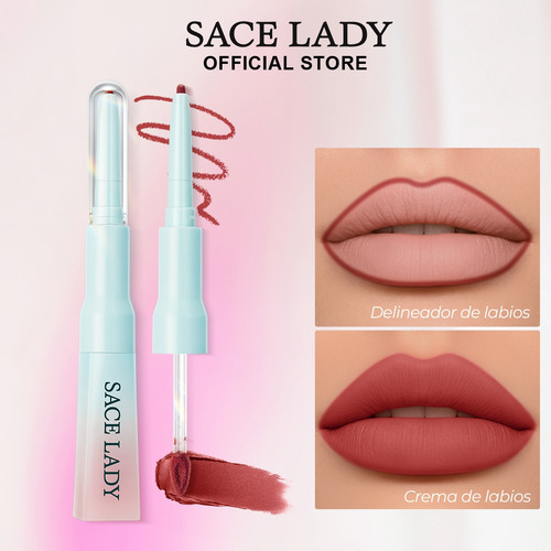 Sace Lady Delineador De Labios 2 En 1 Mate Suave Y Duradero 06 Smoky Berry