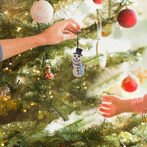 Colgante Navideño De 3 Piezas Con Diseño De Muñeco De Nieve,