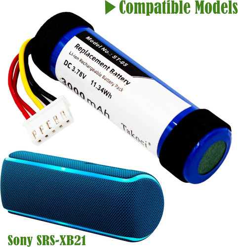 Scesmia Batería De Repuesto Compatible Con S Ony Srs-xb21 St