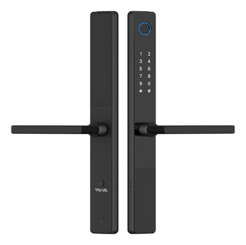 Fechadura Digital Perfil Fino Aluminio Porta Pivotante Tuya
