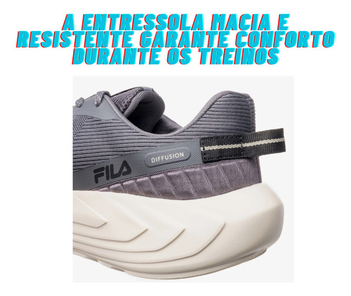 Tênis Diffusion Fila Masculino Corrida Confortável Macio