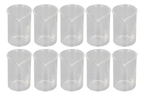 10 Vasos De Precipitados De Vidrio Borosilicato Transparente