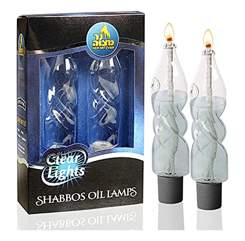 Portavelas De Cristal Para Velas De Shabat, Juego De 2