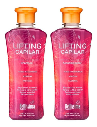 Shampoo Y Acondicionador Lifting Capilar Bellissima 270 Ml