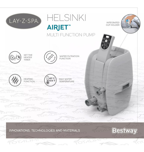 Imagen 9 de 10 de Jacuzzi Inflable Hidromasaje Bestway Lay-z Spa Bahamas 669lt