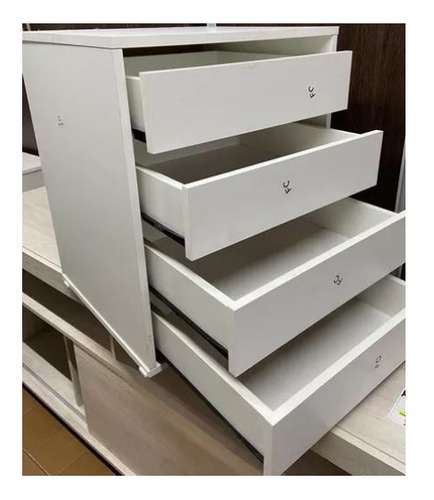 Cajonera Lejaim 4 Cajones Profundos De Melamina Y Guias Metalicas Ideal Para Organizar Y Maximizar El Espacio En Tu Hogar