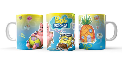 Taza Cerámica 11 Oz Bob Esponja Y Patricio No