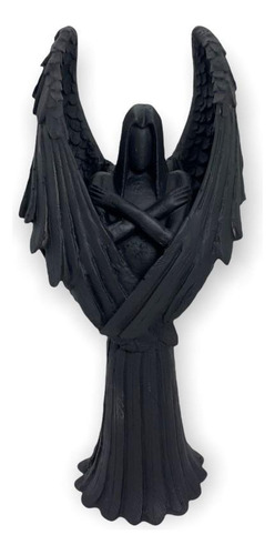Castiçal Anjo Negro Fêmea Ou Macho Resina 25cm-selecione Cor