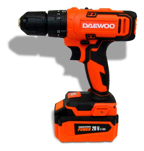 Imagen 3 de 5 de Taladro Percutor Inalambrico Daewoo Bateria 20v + Amoladora