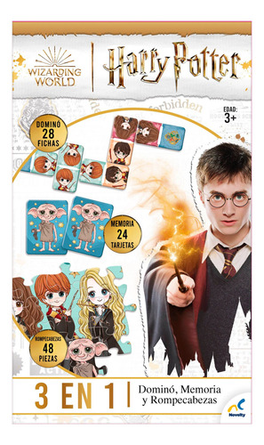 Set Juegos De Mesa 3 En 1 Para Niños, Harry Potter, Novelty