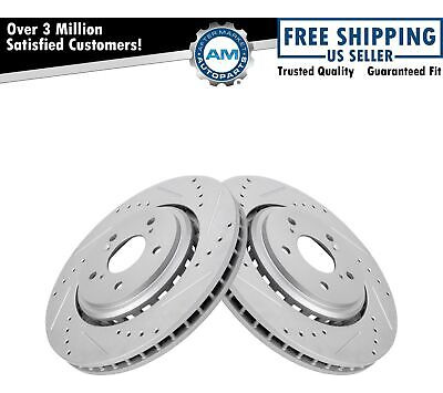 Performance Front Drilled Slotted Coated Brake Rotor Set Oab