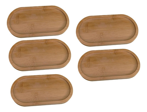 Posavasos De Bambú Para Servir, 5 Piezas, Para Mesa De Oval