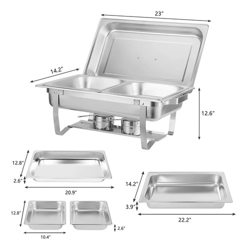 4pcs Bufetera De Acero Inoxidable Para Chef 9l
