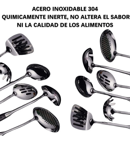 Set Utensilios De Cocina Profesionales Acero 304 6 Unidades