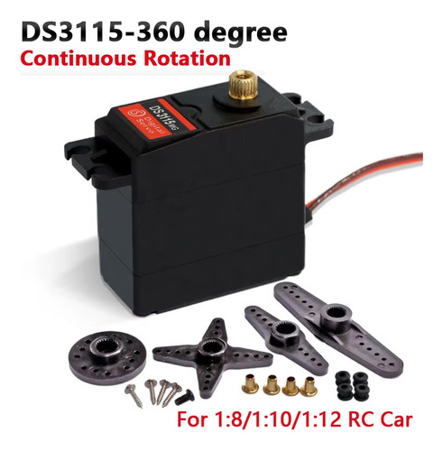 Servo Ds3115 360° Rotacion Continua Arduino Robot Metal