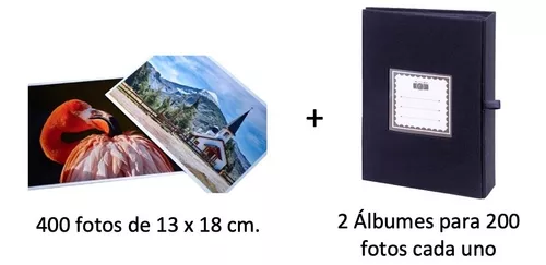 Impresión Fotos 13x18 X 400 U + 2 Álbumes Para 200 Fotos C/u