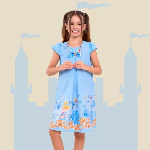 Vestido Trapézio Infantil Princesinha Sofia