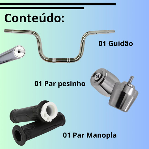 Kit Guidão Cg Cargo 160 2014 2024 Com Peso Da Pcx E Manopla