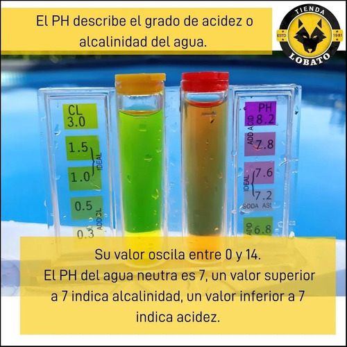 Imagen 7 de 10 de Test Kit Reactivos Ph Cloro Piletas Piscina + Ph Menos