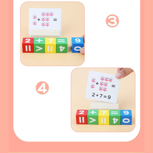 Math Game Children Learning Board 54pcs Double Sided Cards