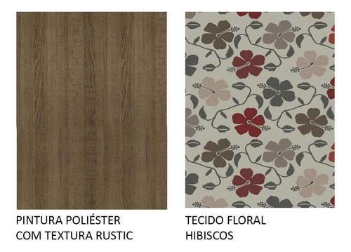 Sala De Jantar Mesa Tampo De Vidro 4 Cadeiras Espanha Madesa Cor Rustic/hibiscos
