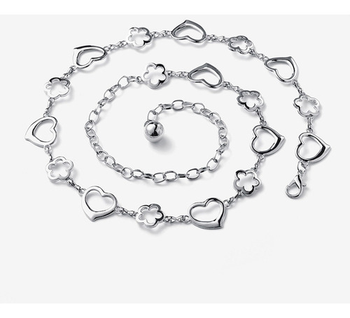 Nuevo (2#molde) Cadena De Cintura Con Flor De Corazón Hueco