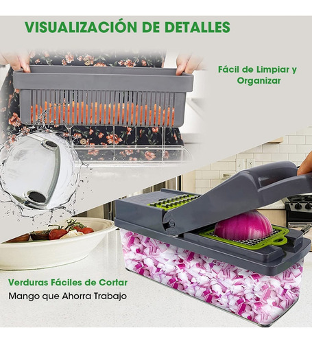 Cortadora De Frutas Y Verduras Manual Multifuncional 14 En 1