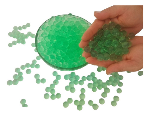 Bolas de gel Orbeez de 14 a 16 mm, crecen en el agua, decoración verde