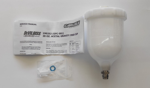 Vaso De Plastico Original Para Pistolas Devilbiss 600ml