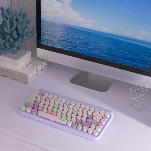 Ubotie Teclados De Computadora Coloridos Portátiles Con Blue