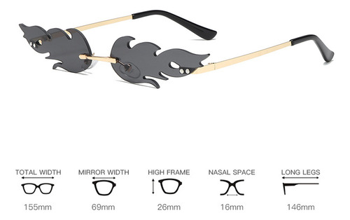 Gafas De Sol Flame De Nueva Moda Para Mujer Y Hombre, Sin Ma