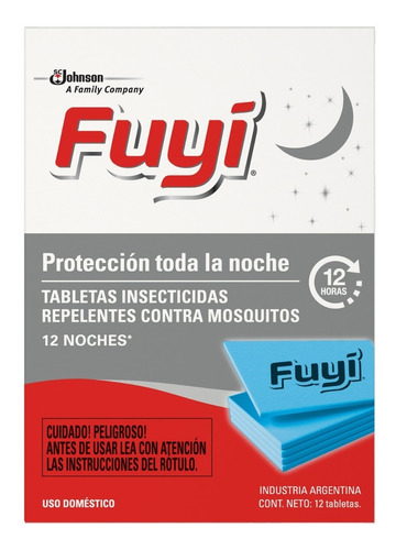 Fuyí Tabletas Mosquitos Doble Acción X12 Unidades - 12 Cajas