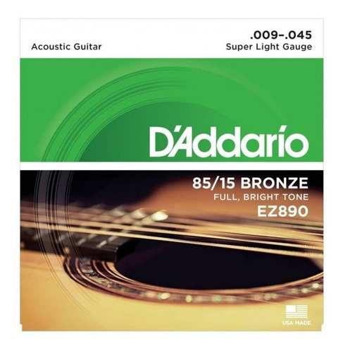 Encordado Daddario Ez890 Guitarra Acustica 09 X 3 Unidades