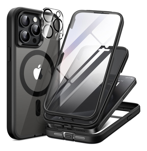 Funda Para iPhone 15 Pro Con Magsafe Y Protector Negro