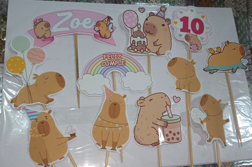 Topper Torta Capibara Carpincho Imprimible