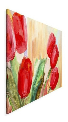 Quadro Decorativo 120x60 Sala Quarto Arte Flores Vermelhas 