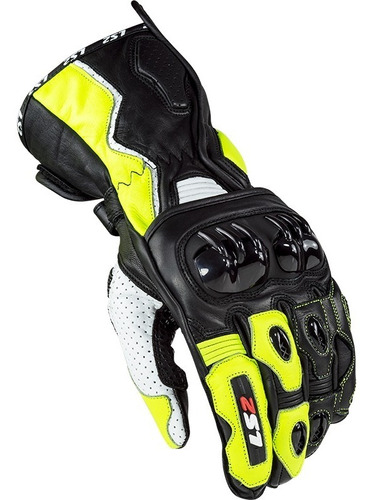 Guantes Ls2 Moto - Swift Man  Negro Amarillo - Mundomotos.uy