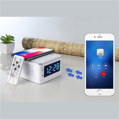 Reloj Despertador Con Altavoz Bluetooth Y Carga Inalámbrica