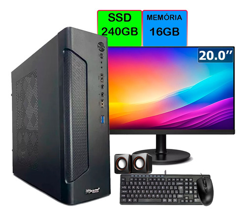 Computador Completo Slim Intel I5 16gb Ssd 240 Monitor 20