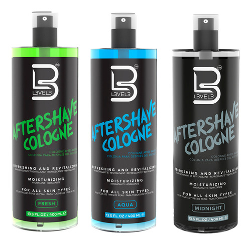 Level 3 After Shave Colonia Fresh + Aqua + Midnight 400ml