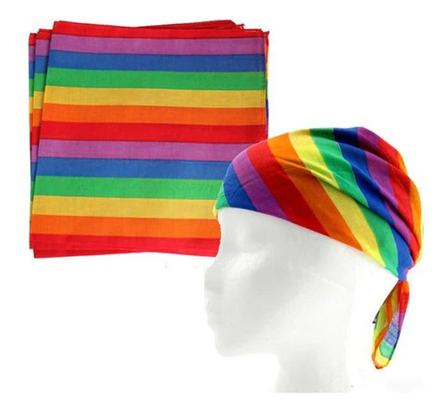 Bandana Colorida Lenço Arco Iris Lgbt  Parada Gay