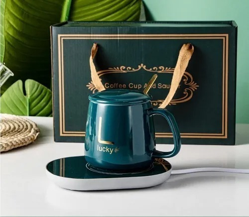 Imagen 6 de 7 de Taza De Café Con Calentador Eléctrico Cuchara Caja De Regalo