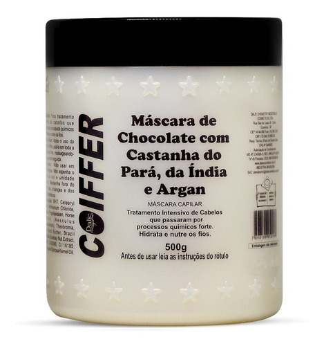 Imagem 1 de 1 de Máscara Chocolate Castanha Do Pará E Da Índia Coiffer 500g