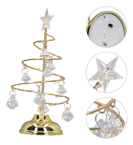 Lámpara De Árbol De Navidad Led Pequeño Cristal De Hierro De