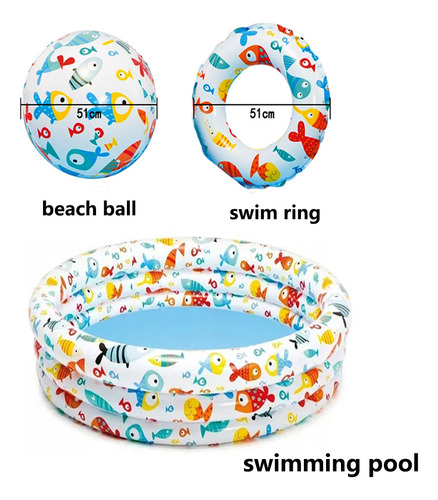 Set De 3 Piscinas Inflables Al Aire Libre, Juego Acuático