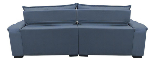 Sofá Retrátil e Reclinável 2,72m com Molas Ensacadas Cama inBox Aconchego Tecido Suede Azul