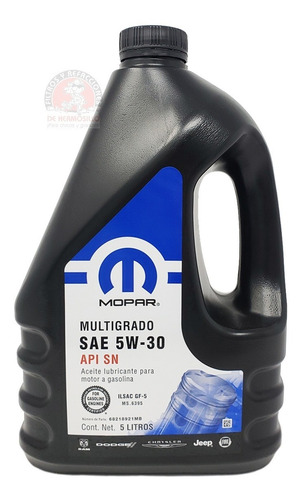 Imagen 1 de 1 de Aceite Motor 5w30 Multigrado Api Sn 5 Lts Mopar