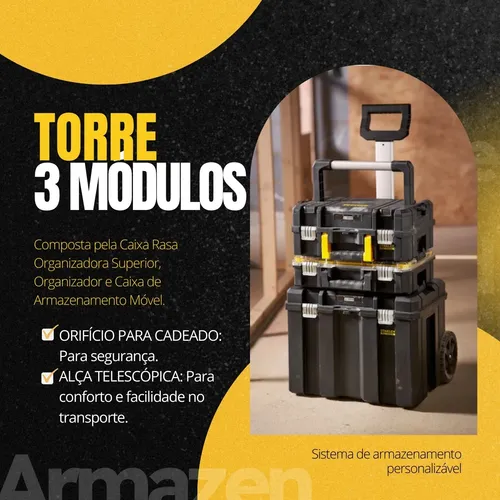 Torre Armazenamento 3pc Pro-stack Fmst1-80103 Preto Stanley